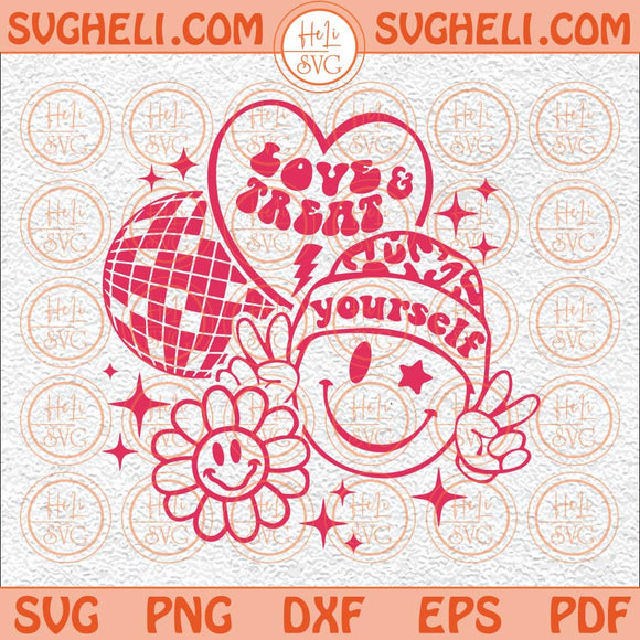 Self Love Valentine Svg Self Care Groovy Disco Ball Svg Love Svg Png Dxf Eps Files