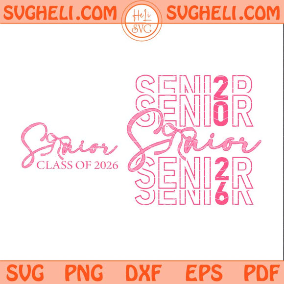 Senior 2026 Coquette Bow Svg Pink Bow Senior 2026 Svg Png Dxf Eps Files