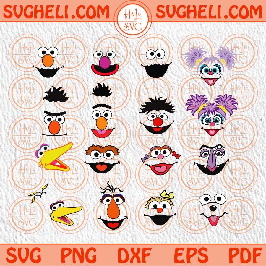 Sesame Street Faces Svg Sesame Street Svg Bundle Heads Svg Png