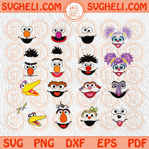 Sesame Street Faces Svg Sesame Street Svg Bundle Heads Svg Png Dxf Eps Files