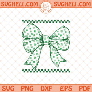 Shamrock Coquette Bow Svg Coquette St Patricks Clover Svg Png Dxf Eps Files