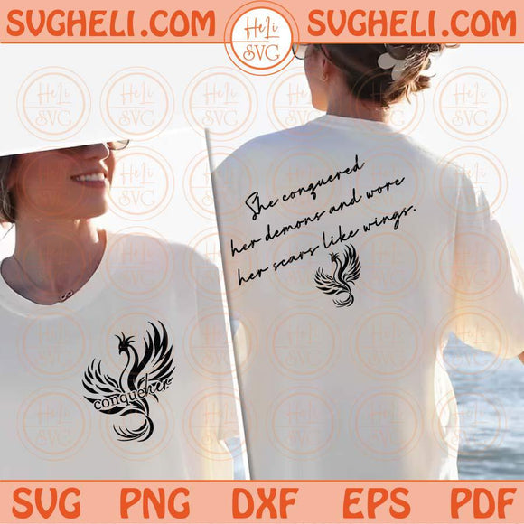 She Conquered Her Demons Svg Women Empowerment Svg Girl Boss Png Sublimation Dxf Eps Files