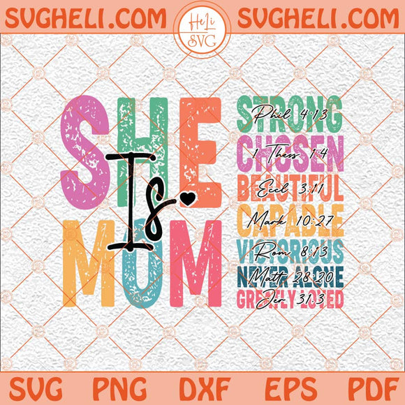 She is Mom Svg Retro Mother Svg Blessed Mom Svg Mom Life Svg Png Dxf Eps Files