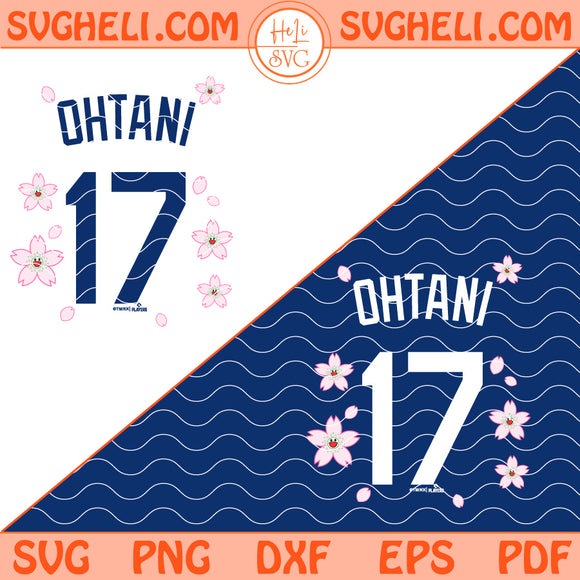 Shohei Ohtani 17 Cherry Blossom Svg MLB Tokyo Series 2025 Svg Png Dxf Eps Files