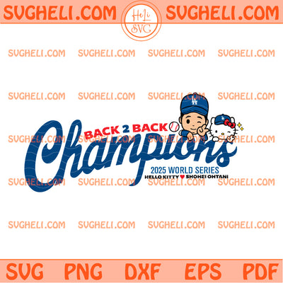 Shohei Ohtani Hello Kitty LA Dodgers Champions 2025 Svg