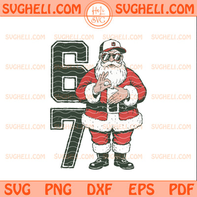 Six seven trendy Christmas Svg Funny Santa Claus Svg
