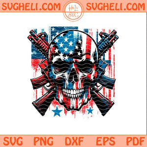 Skull with American Flag Svg Patriotic Skull Svg USA Svg Png Dxf Eps Files