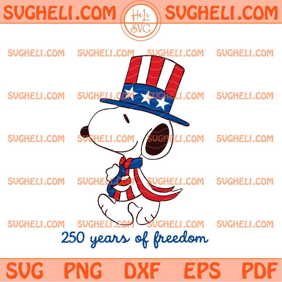 Snoopy 250 Years of Freedom Svg Snoopy 4th Of July Svg