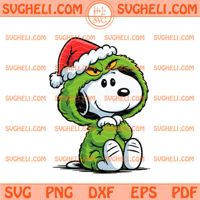 Snoopy Grinch Christmas Svg Snoopy Costume Christmas Svg