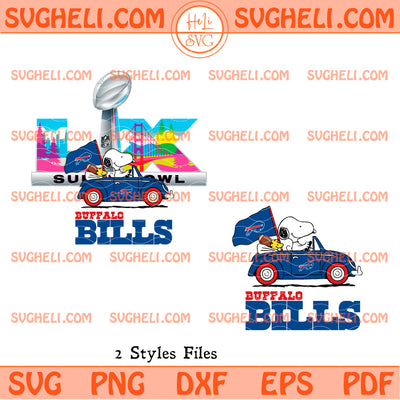 Snoopy Super Bowl Driving Car Buffalo Bills Svg