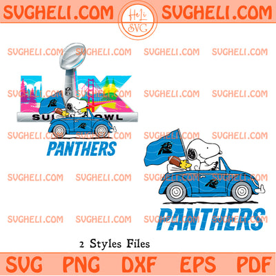 Snoopy Super Bowl Driving Car Carolina Panthers Svg