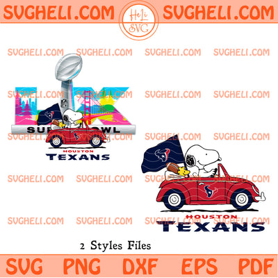 Snoopy Super Bowl Driving Car Houston Texans Svg