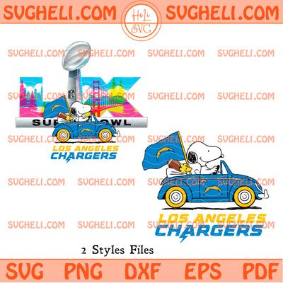 Snoopy Super Bowl Driving Car Los Angeles Chargers Svg
