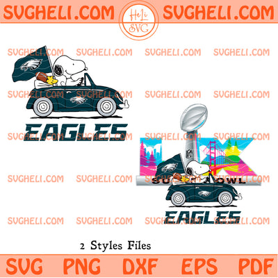 Snoopy Super Bowl Driving Car Philadelphia Eagles Svg