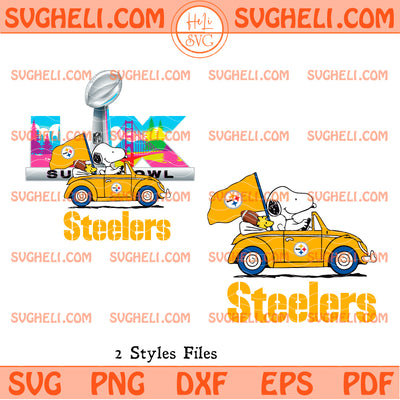 Snoopy Super Bowl Driving Car Pittsburgh Steelers Svg
