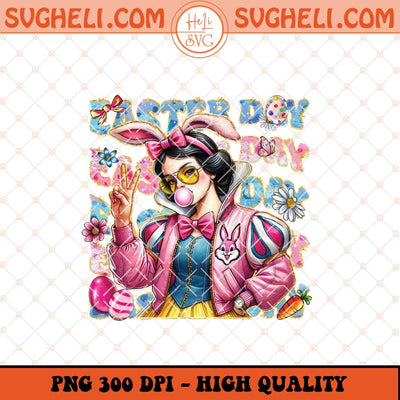 Snow White Easter With Sunglasses Png Snow White Bunny Png Sublimation Files