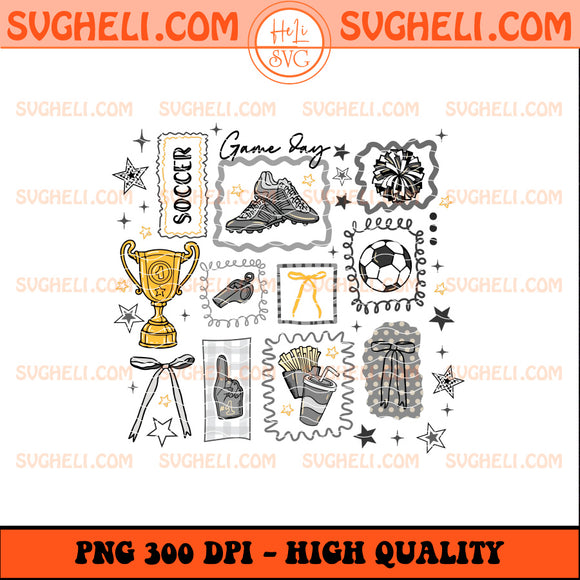 Soccer Doodles Png Preppy Soccer Coquette Png