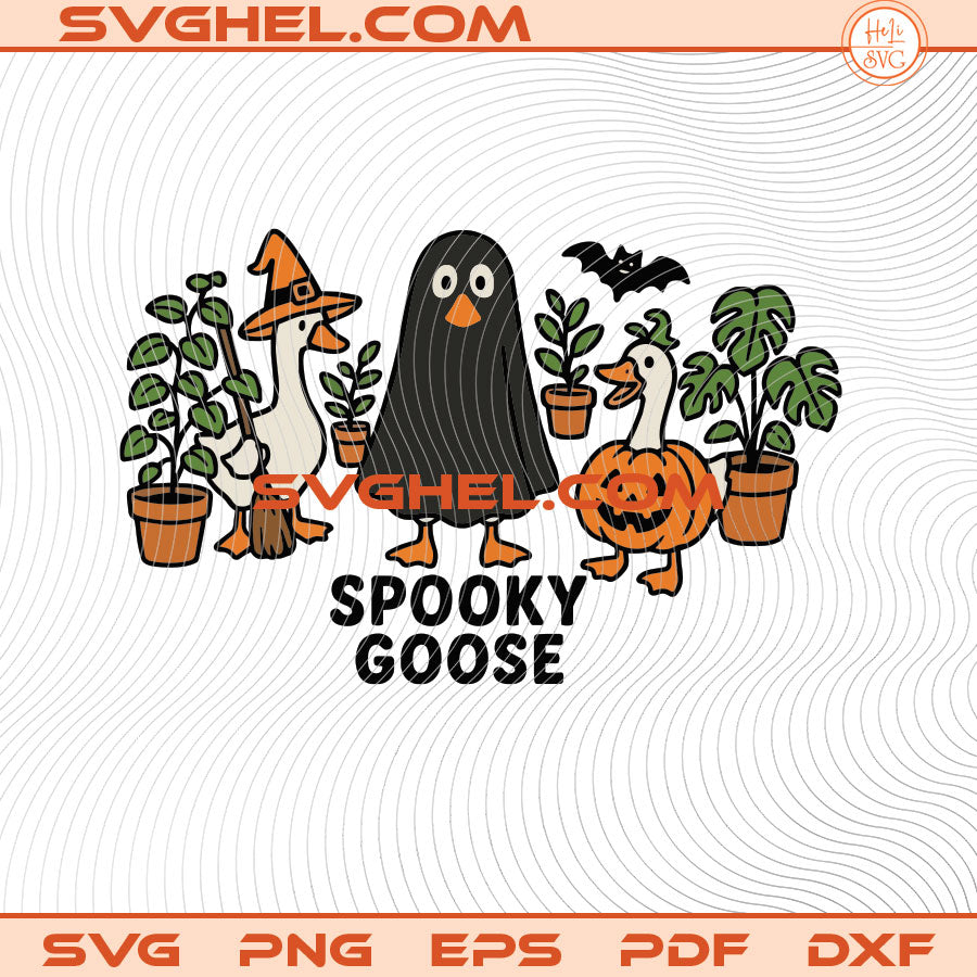 Spooky Goose Halloween Svg Funny Ghost Halloween Svg