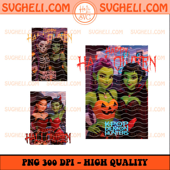 Spooky Huntrix Halloween Png Kpop Demon Hunters Clipart