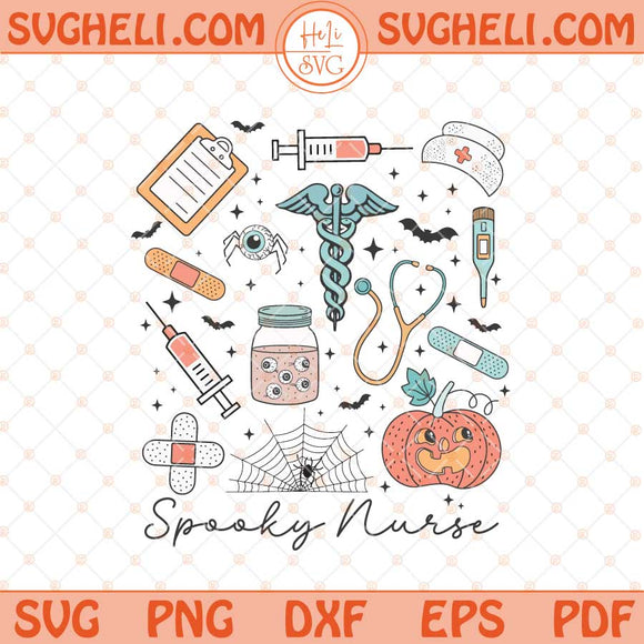 Spooky Nurse Svg Halloween Nurse Svg Halloween Nursing Svg Png Dxf Eps Files