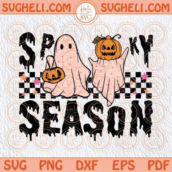 Spooky Season Svg Cute Ghost Halloween Little Girl Spooky Svg Png Dxf Eps Files