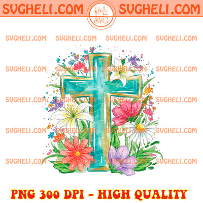 Spring Floral Cross Faith Png Faith Cross With Flowers Png