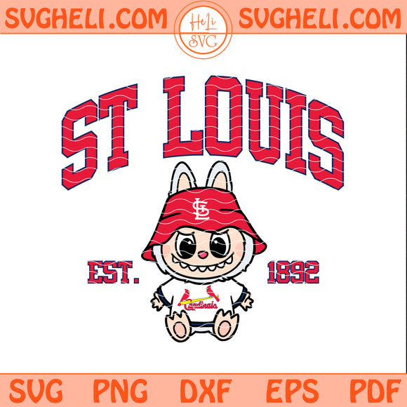 St Louis Cardinals Labubu Baseball Svg Labubu MLB Svg Png Dxf Eps Pdf Files