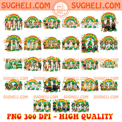 St Patrick’s Day Dog Png Bundle Cute St Patricks Dogs Png