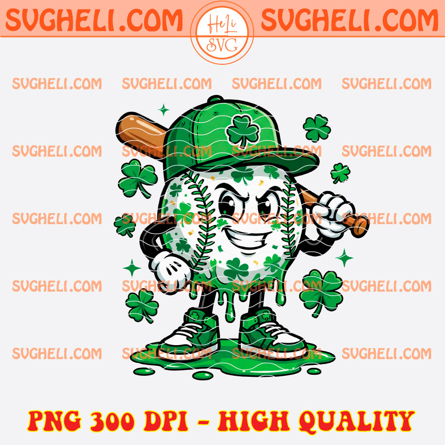 St Patricks Day Baseball Drip Png Boys Youth Sports Png
