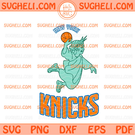 Statue of Liberty NY Knicks Dunking Basketball Svg