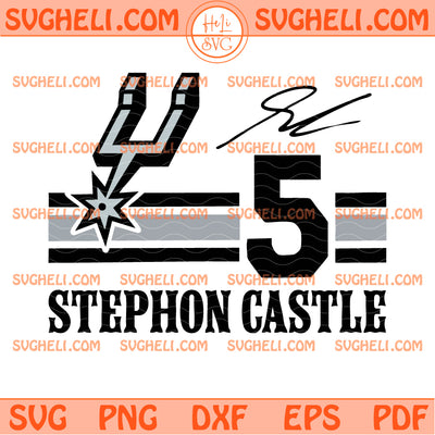 Stephon Castle 5 San Antonio Spurs Signature NBA Svg
