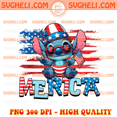 Stitch American Flag Png Stitch 4th Of July Png