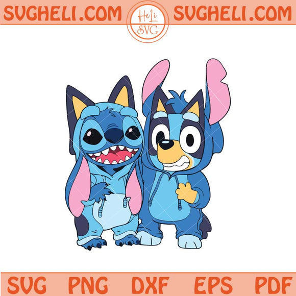 Stitch And Bluey Svg Stitch Disney Svg Funny Stitch Svg Png Dxf Eps Files