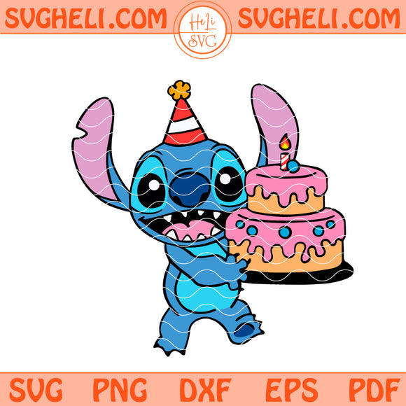 Stitch Birthday Cake Svg Stitch Birthday Svg Disney Svg Png Dxf Eps Files