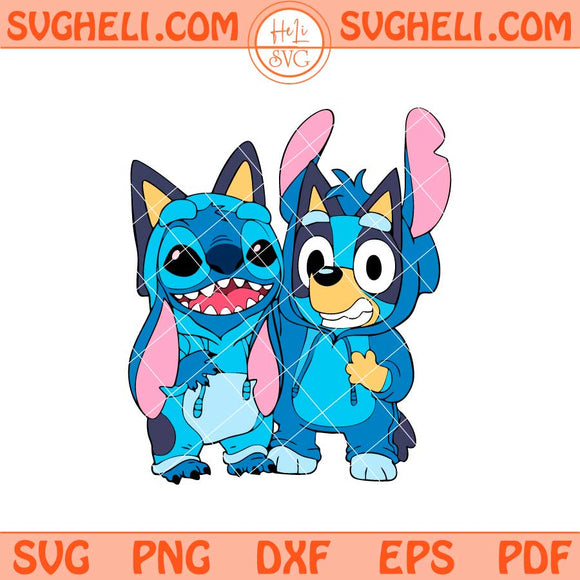 Stitch Bluey Svg Stitch And Bluey Svg Funny Stitch Svg Png Dxf Eps Files
