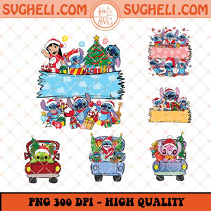 Stitch Christmas Custom Name PNG Bundle Christmas Png Sublimation Files