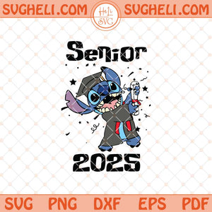 Stitch Graduation Senior 2025 Svg Graduate Stitch Svg Png Dxf Eps Files