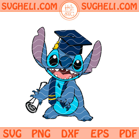 Stitch Graduation Svg Disney Graduate Svg Graduation Svg Png Dxf Eps Files