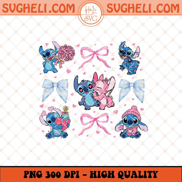 Stitch Lovers Coquette Png Stitch Valentine Bow Png Sublimation Files