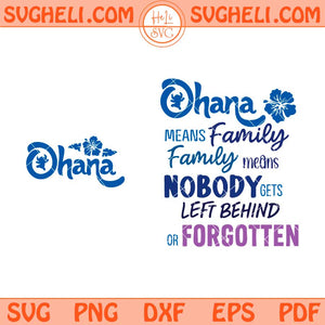 Stitch Ohana Svg Cute Stitch Svg Ohana Means Family Svg Png Dxf Eps Files