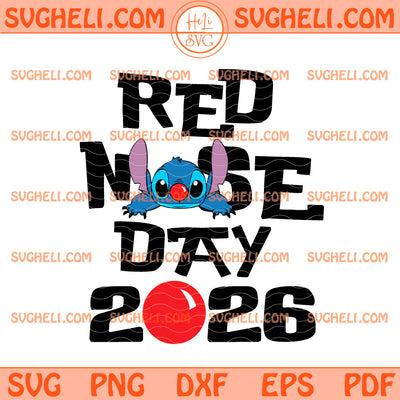 Stitch Red Nose Day Svg Red Nose Day Cartoon 2026 Svg