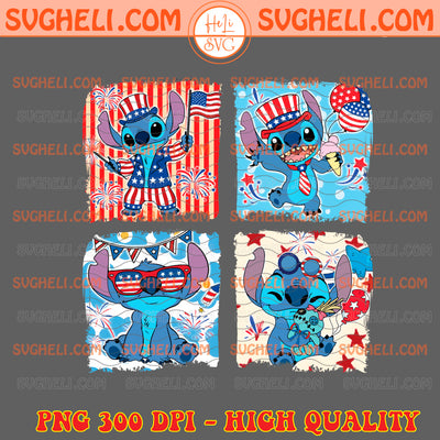 Stitch USA 4th Of July Png Disney Stitch America Png