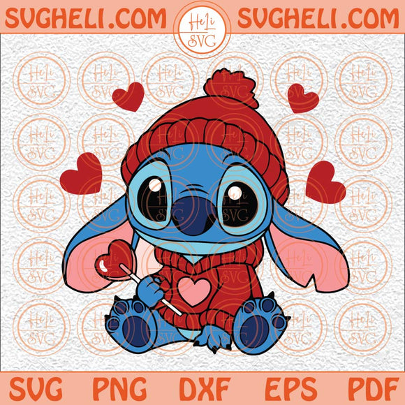 Stitch Valentine Candy Heart Svg Stitch Valentine Svg Love Svg Png Dxf Eps Files