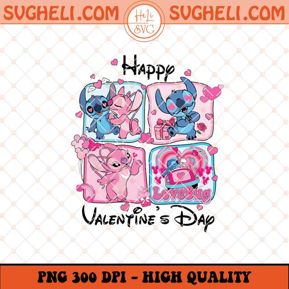 Stitch Valentine Png Valentine Cartoon Alien Coquette Png Sublimation Files