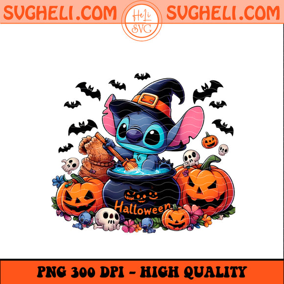 Stitch With Halloween Pumpkin Png Stitch Halloween Png