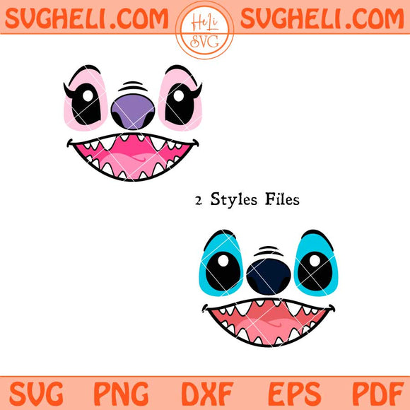 Stitch and Angel Face Svg Stitch Face Svg Angel Face Svg Png Dxf Eps Files