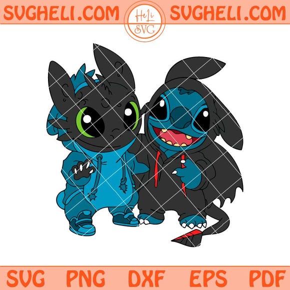 Stitch and Toothless Svg Disney Friends Svg Stitch Svg Png Dxf Eps Files
