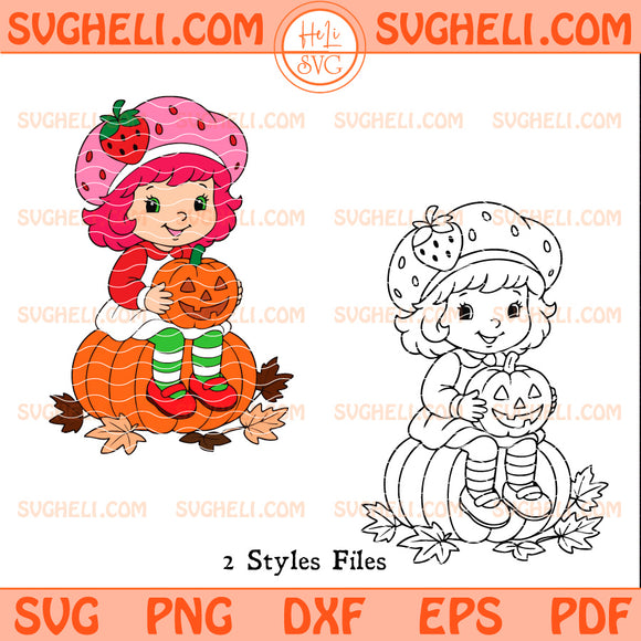 Strawberry Shortcake Halloween Svg Strawberry Pumpkin Svg