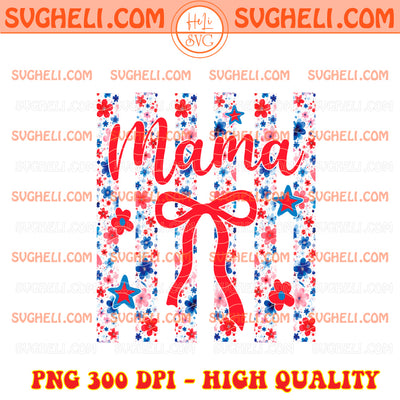 Striped 4th Of July Mama Png USA Patriotic Mama Png