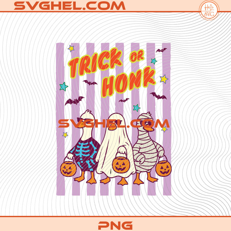 Striped Gosse Trick or Honk Png Halloween Gosse Png
